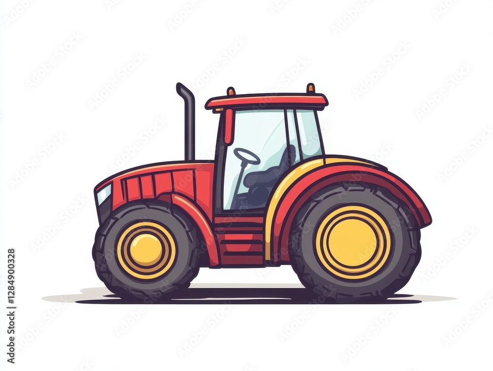 Red Tractor Pixel Art Illustration Red Tractor Pixel Art Illustration