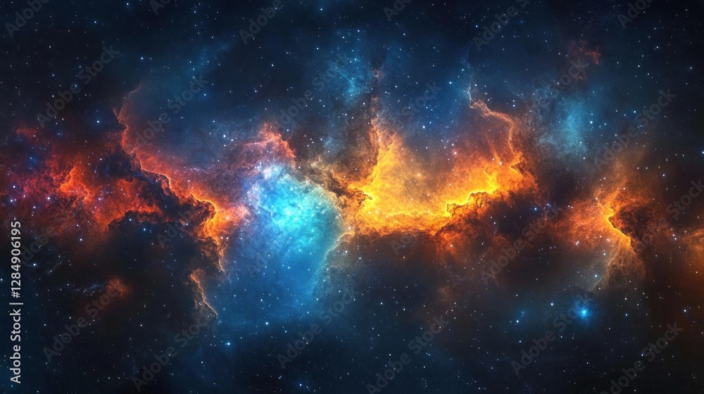 Naklejka premium Colorful nebulae in deep space