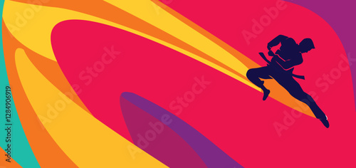 Great abstract vector editable martial art poster background design for your martial art championship event	