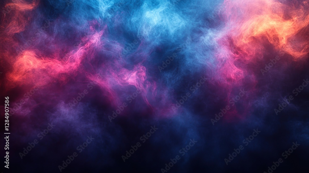 Obraz premium Colorful smoke swirls in dark background