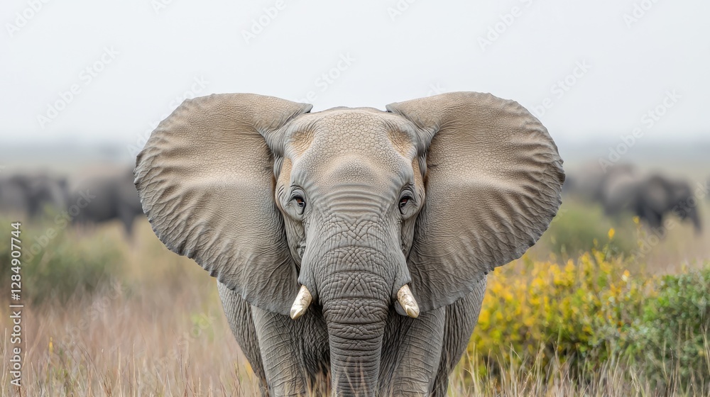 Fototapeta premium Elephant in grassy savanna