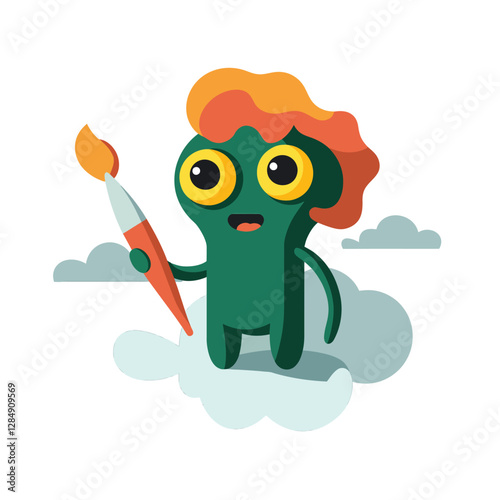 vector art pieces ,wall paintings character , encompassing various art , Groovy cartoons, abstract
