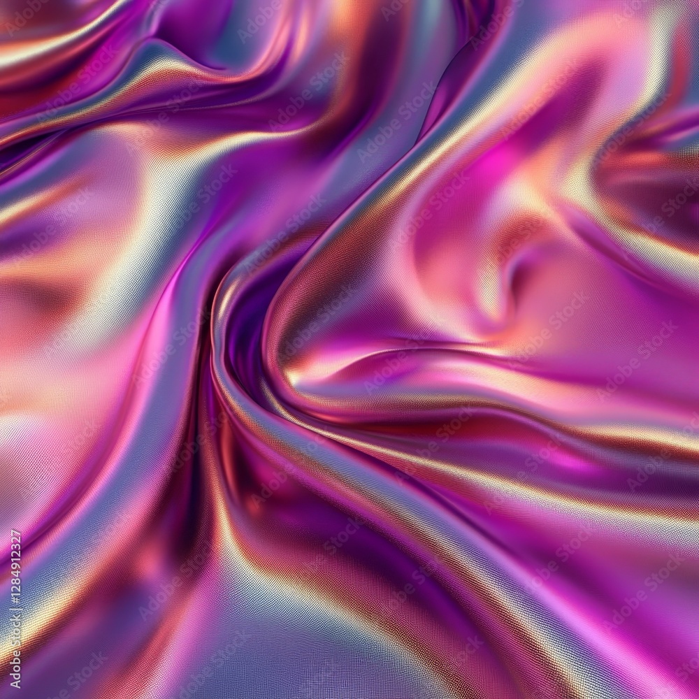 Obraz premium Iridescent Fabric Drape Abstract Purple Gradient Texture, Abstract, Texture