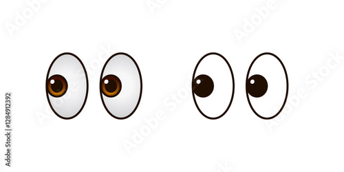 Big Eyes Shocking Stare Emoji Icon Expressive Cartoon Face, Surprise Reaction, Shocked Expression, Digital Sticker, Social Media Post, Vector Illustration, Messaging App Icon, Funny Face Graphic