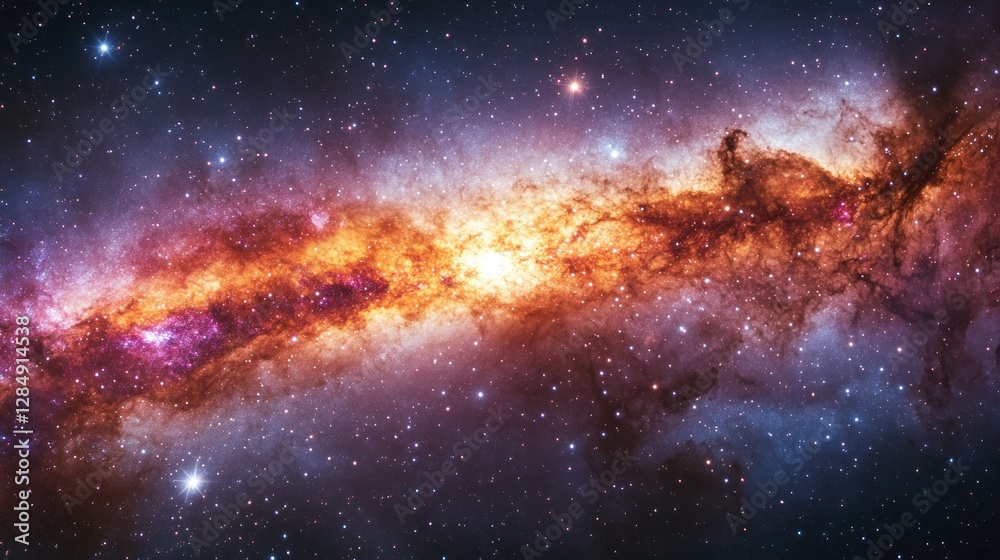 Fototapeta premium Cosmic Nebula Galactic Core, Star Formation, Space Background, Astronomy, Science