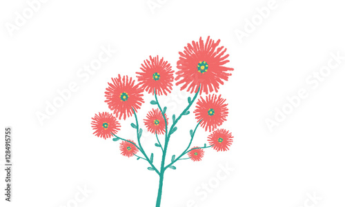 Fototapeta Naklejka Na Ścianę i Meble -  pink wild  flower  watercolor paint isolate on white 