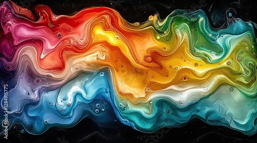 Colorful Fluid Shapes And Designs Abstractly Combine Together