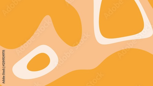 A layered abstract composition featuring organic, smooth shapes and a warm, inviting color palette.