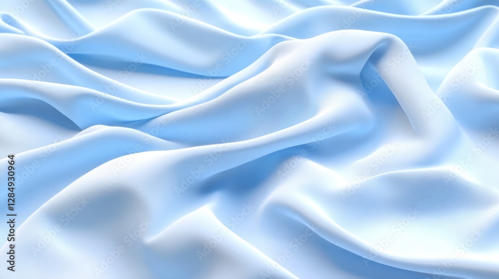 Obraz premium Wrinkled fabric in soft periwinkle blue, giving a fresh and calming aesthetic