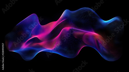 Abstract digital swirl with neon lighting effects, creating a sense of fluid motion. -