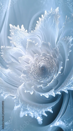 Abstract swirling ice flower