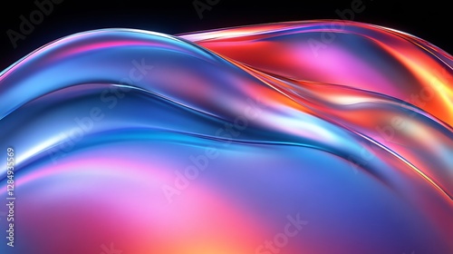 Abstract Blue and Red Liquid Swirls Design