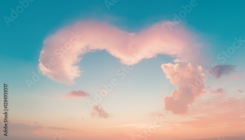 Wallpaper Mural 파스텔 톤의 하늘, 구름이 자연스럽게 하트 모양을 이루고 있으며 따뜻한 석양이 이를 부드럽게 물들이고 있다 Torontodigital.ca