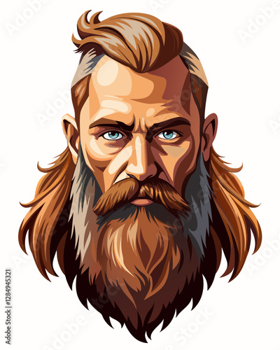 Viking man with beard and mustache