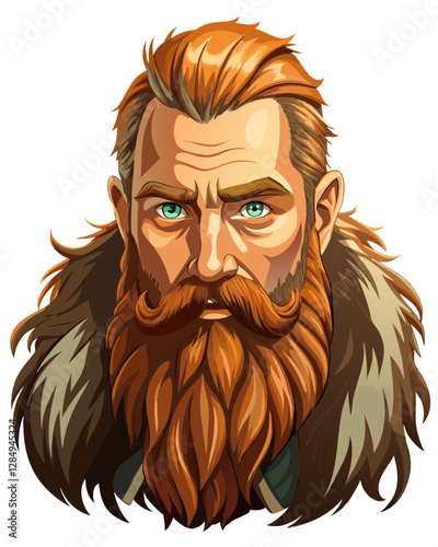 Viking man with beard and mustache