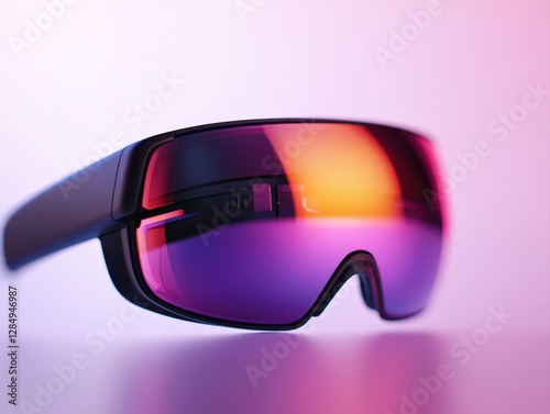 Stylish sunglasses with a sleek design and vibrant lens colors, perfect for fashion and outdoor activities. photo