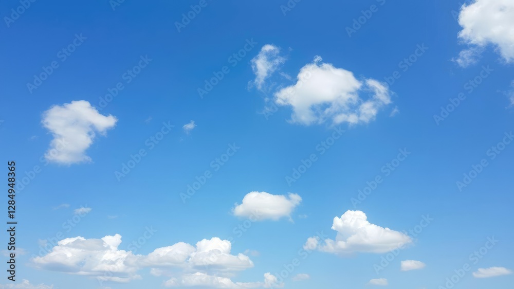 vast blue sky with puffy white clouds scattered across it, serene atmosphere, open space vast blue sky with puffy white clouds scattered across it, serene atmosphere, open space