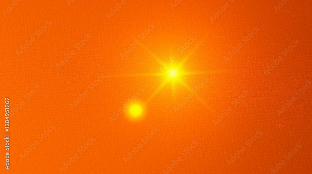 Obraz premium Blazing abstract, A vibrant orange canvas with radiant light sources