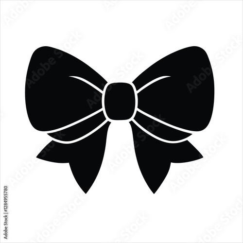 black and white bow vector design 