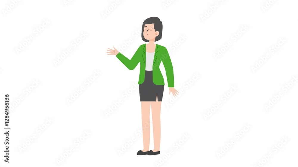 Woman is standing and giving a lecture cartoon animation
Woman is standing and giving a lecture cartoon animation