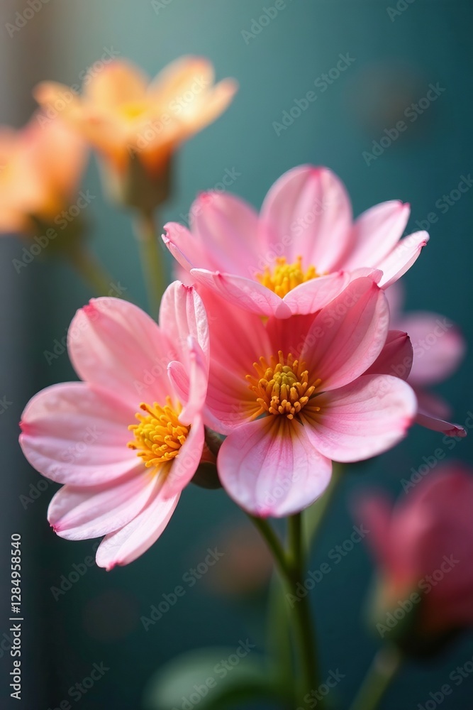 Soft focus on delicate fabric flowers in various shades, pastel, soft Soft focus on delicate fabric flowers in various shades, pastel, soft