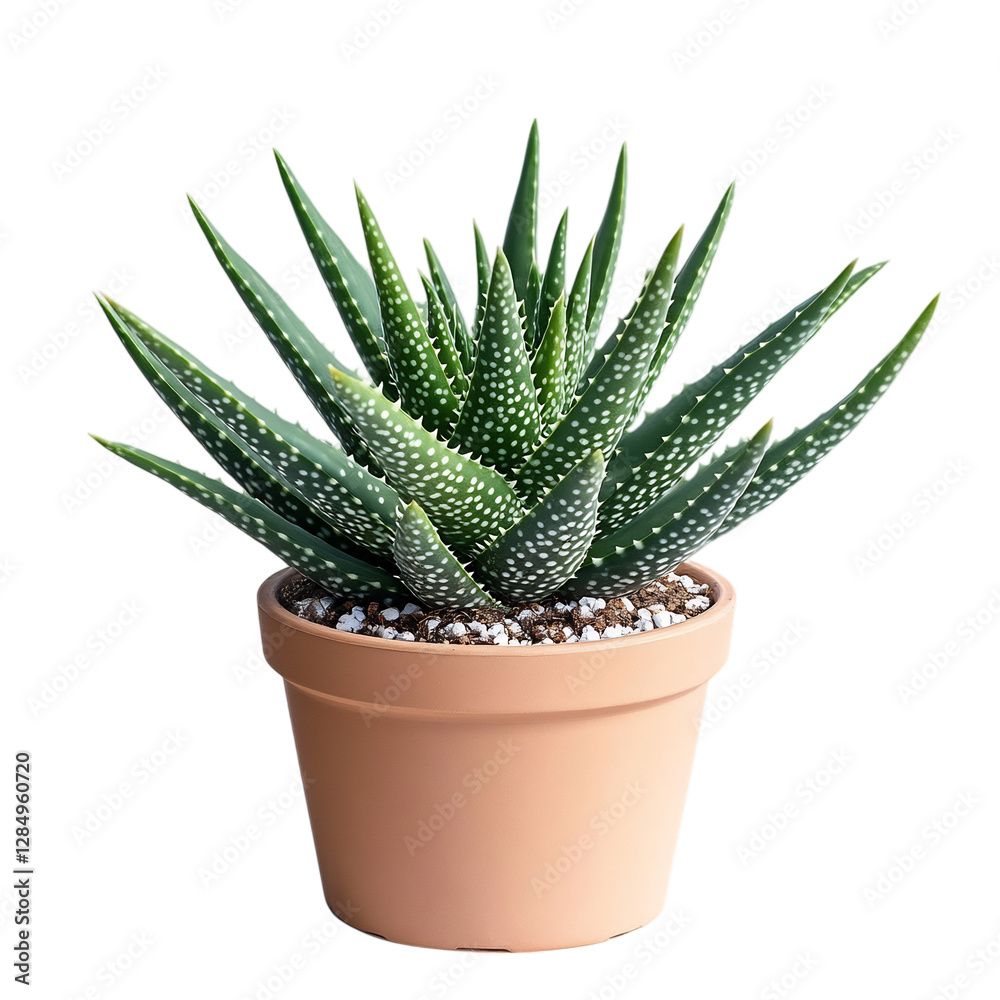 A Thriving Aloe Vera Plant with Spiky Green Leaves Isolated on Transparent Background A Thriving Aloe Vera Plant with Spiky Green Leaves Isolated on Transparent Background