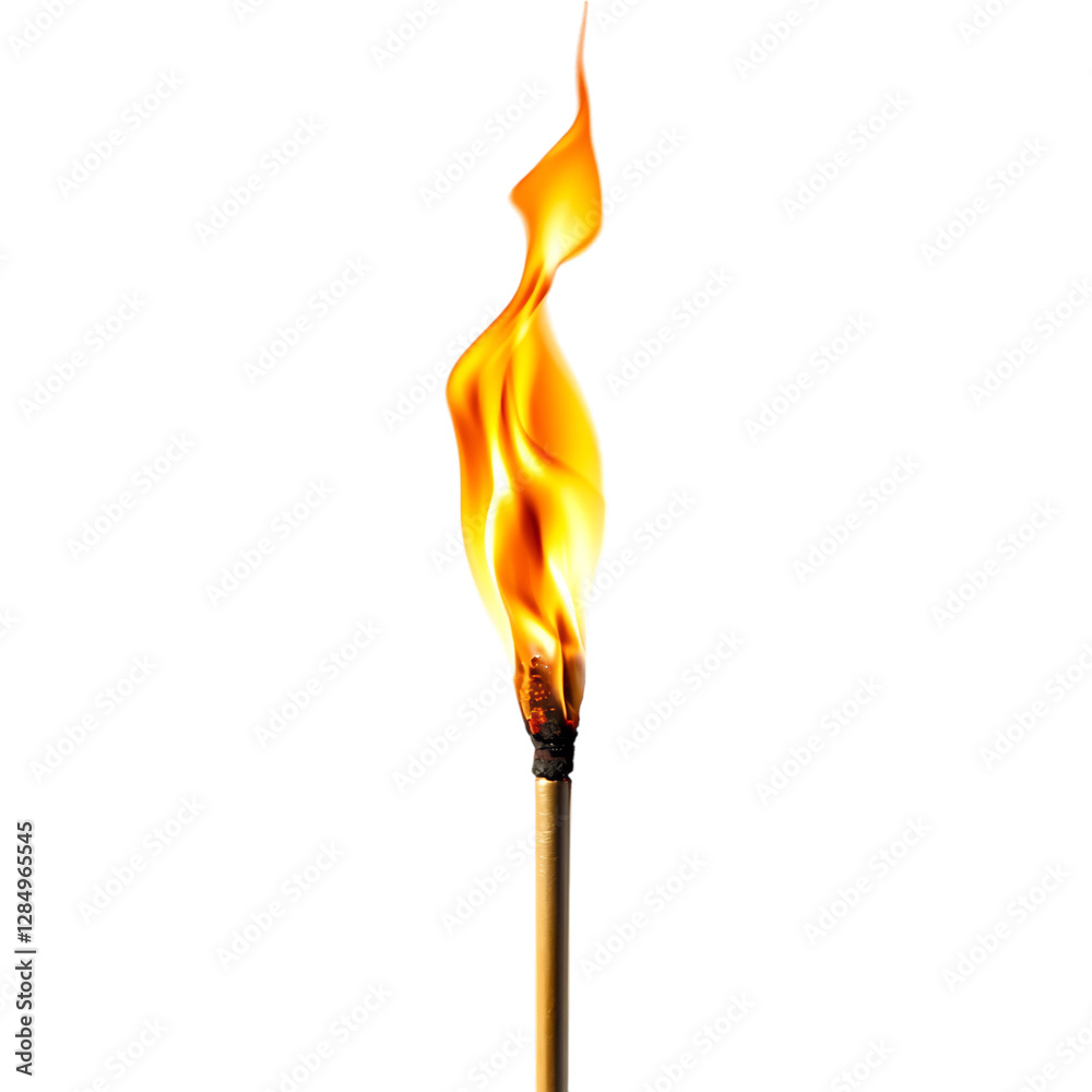 Matchstick Flame Isolated on Transparent Background Matchstick Flame Isolated on Transparent Background