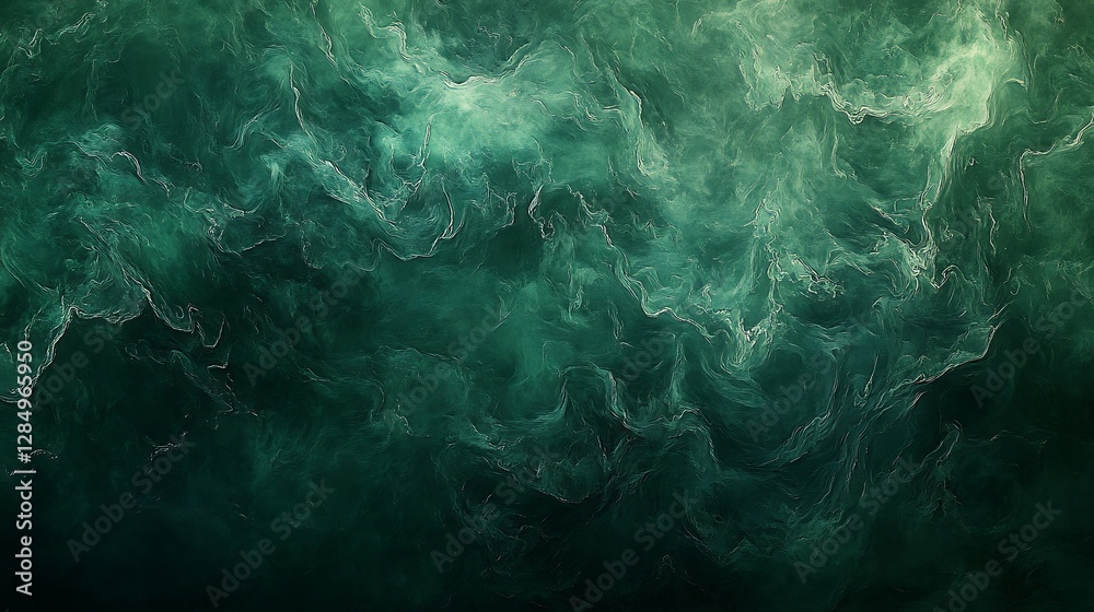 Emerald ocean swirls, underwater scene