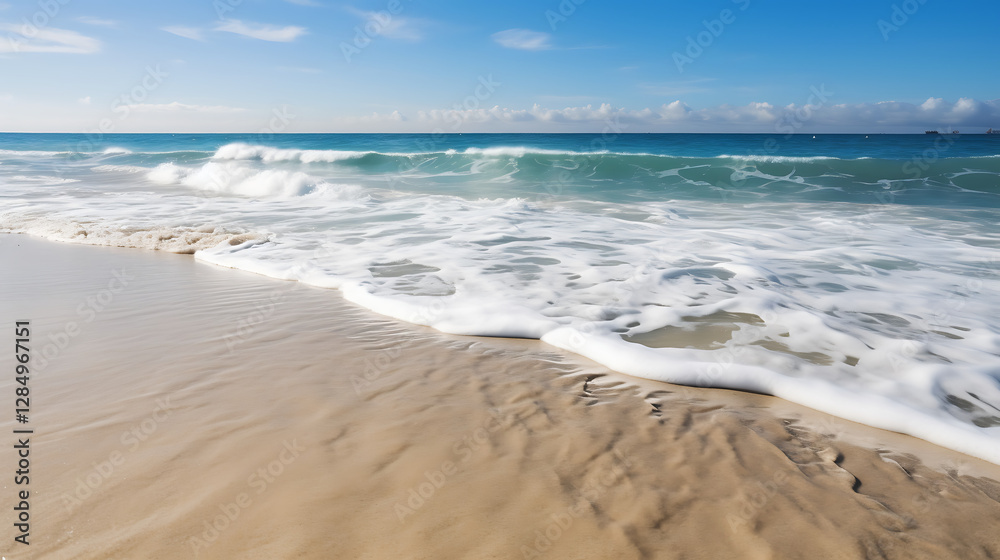 Fototapeta premium The ocean is calm and the waves are small