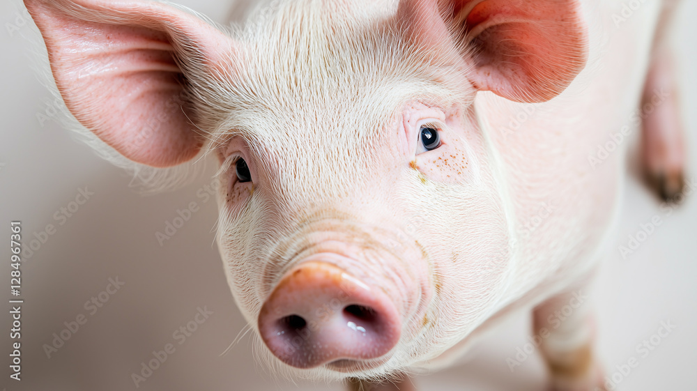 Pig portrait isolated on white background
Pig portrait isolated on white background