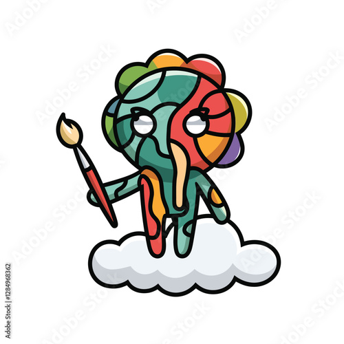 vector art pieces ,wall paintings character , encompassing various art , Groovy cartoons, abstract
