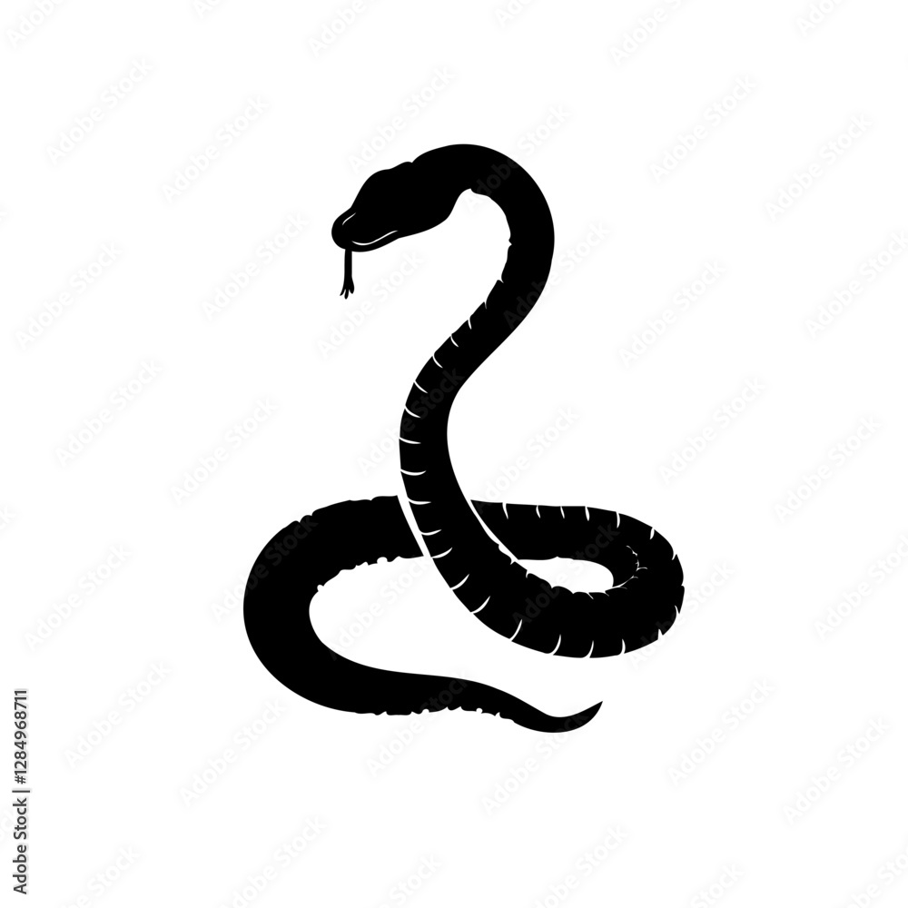 Fototapeta premium Elegant Snake Silhouette Design Illustration