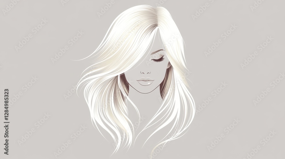 Graceful Woman with Long Silky Hair Emphasizing Natural Beauty Graceful Woman with Long Silky Hair Emphasizing Natural Beauty