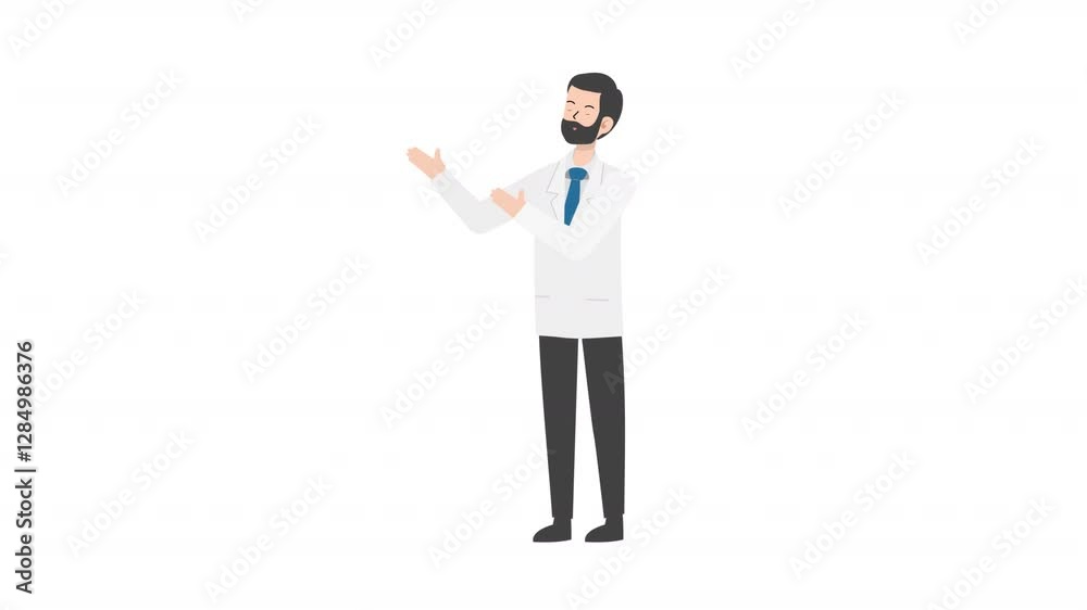 Doctor is standing and giving a lecture cartoon animation
Doctor is standing and giving a lecture cartoon animation
