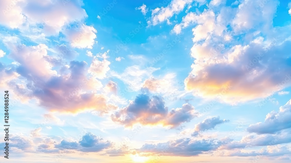 Obraz premium Sunset Sky Colorful cloudscape at sunset, background for design