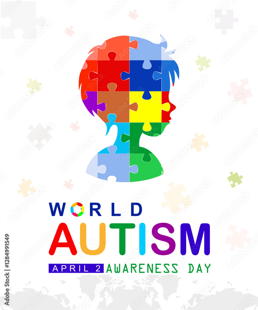 Naklejka premium World Autism Awareness Day. World Autism Day. Banner, Flyer, Poster for Health Care Awareness campaign for Autism.