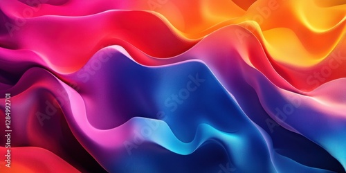 Abstract Colorful Waves: Vibrant Gradient Swirls of Red, Orange, Blue, and Pink Hues