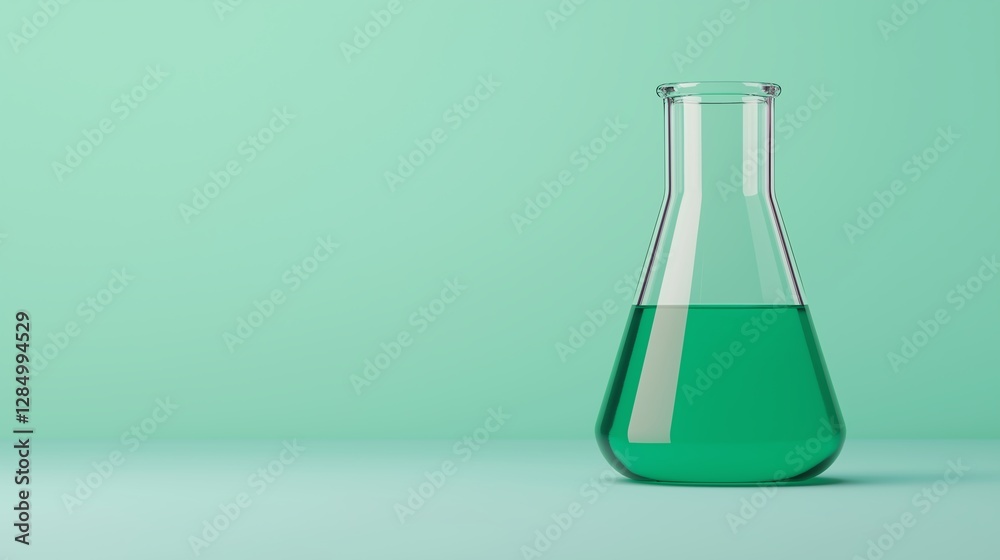 A laboratory flask filled with vibrant green liquid, placed against a soft mint-green background. This image captures the essence of scientific exploration and innovation. A laboratory flask filled with vibrant green liquid, placed against a soft mint-green background. This image captures the essence of scientific exploration and innovation.