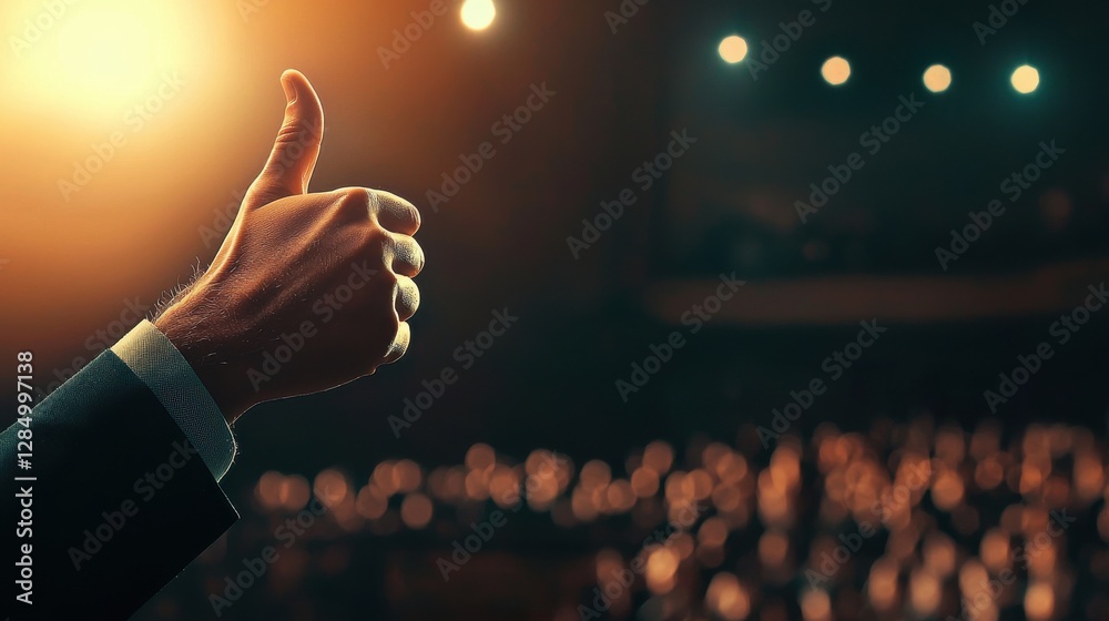 custom made wallpaper toronto digitalHand Gesture of Approval at a Public Event in Dim Lighting