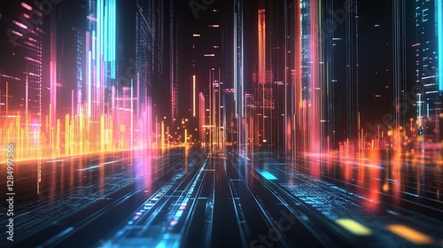 Modern visualization of brand positioning strategies with digital analytics and market insights  perfect for business and marketing themes.