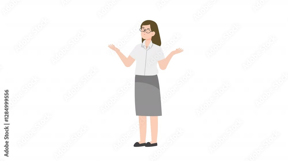 Woman is standing and giving a lecture cartoon animation
Woman is standing and giving a lecture cartoon animation