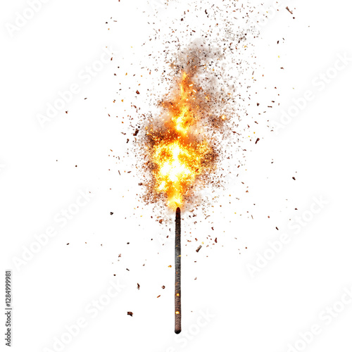 A Sparkling Flame Igniting from a Firecracker Isolated on Transparent Background photo
