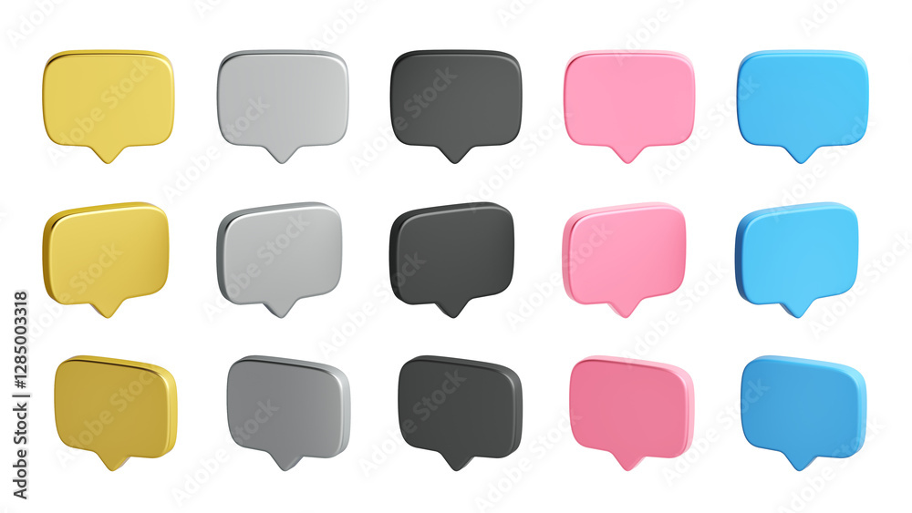 3D icons set Speech bubble, chat box, text box. message mail cute. chatting element frame silver, black, pink, blue. object PNG file. 3D Illustration. 3D icons set Speech bubble, chat box, text box. message mail cute. chatting element frame silver, black, pink, blue. object PNG file. 3D Illustration.