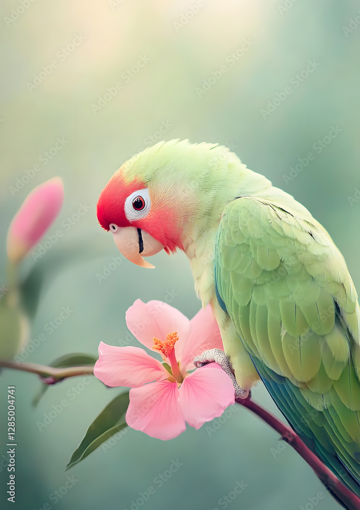 Red-lored Parrot (Amazona autumnalis) Detailed Headshot Red-lored Parrot (Amazona autumnalis) Detailed Headshot