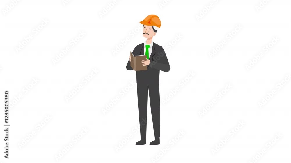 video engineer or architecture standing read a book cartoon animation
video engineer or architecture standing read a book cartoon animation