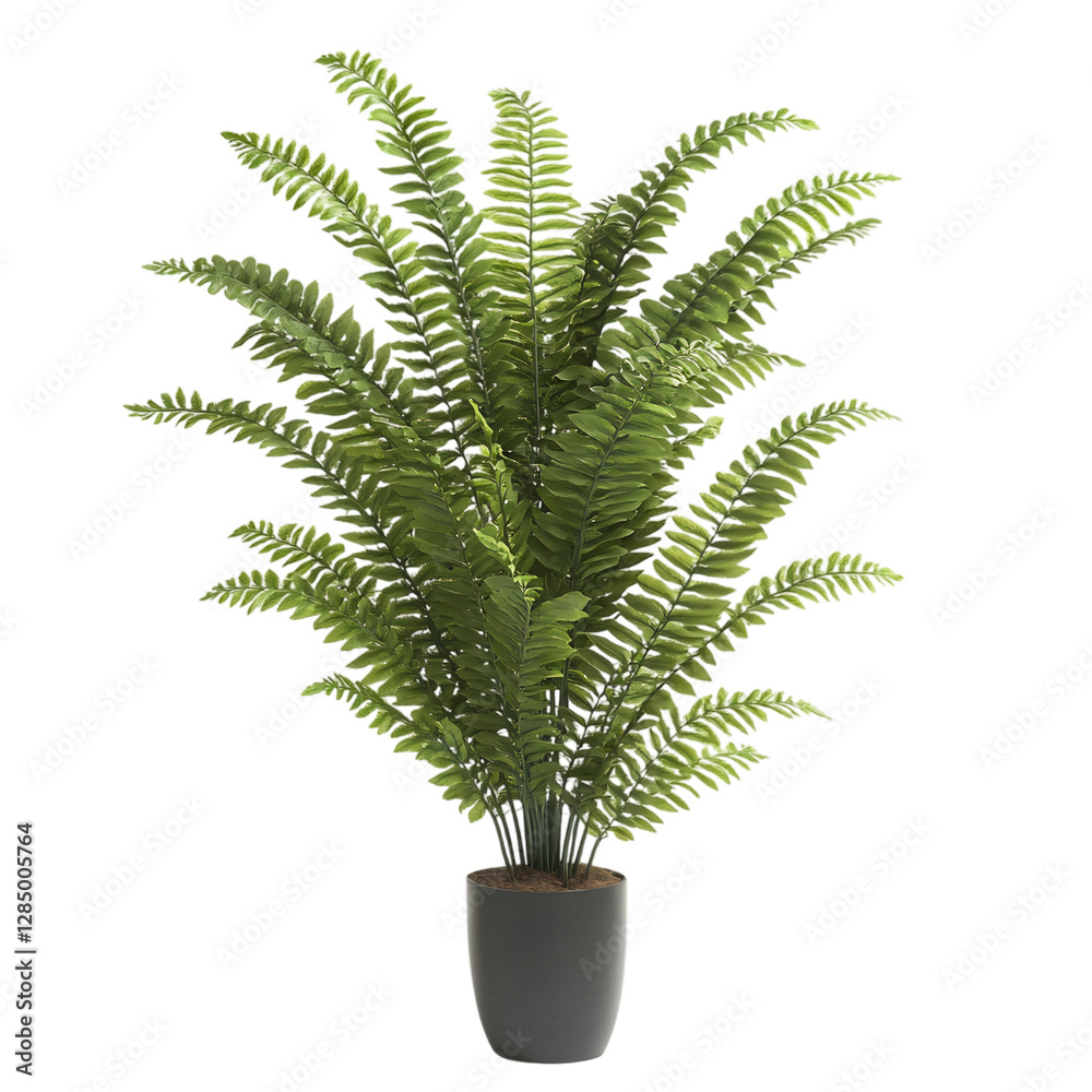 Tall Elegant Fern with Green Fronds Isolated on Transparent Background Tall Elegant Fern with Green Fronds Isolated on Transparent Background