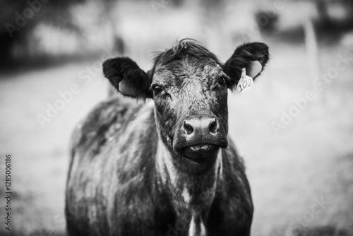 black and white cow