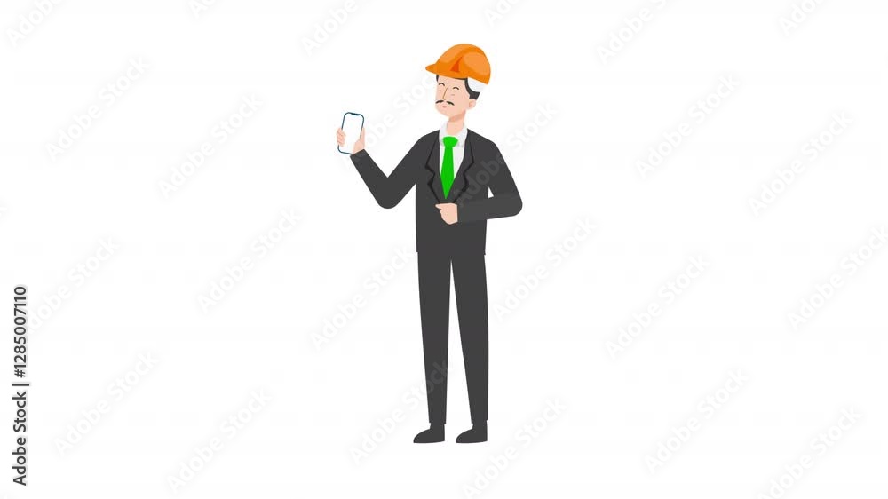 video engineer or architecture standing showing phone screen cartoon animation
video engineer or architecture standing showing phone screen cartoon animation