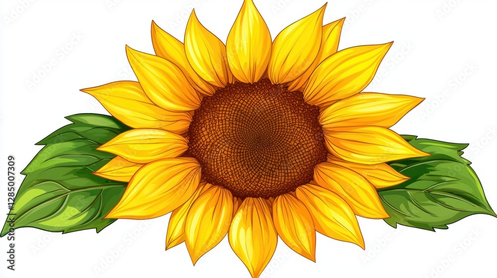 Fototapeta premium Bright and Cheerful Sunflower with Vibrant Yellow Petals