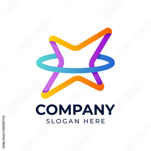 Star galaxy logo gradient template